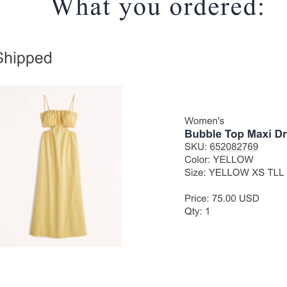 Abercrombie & Fitch Yellow Maxi Dress